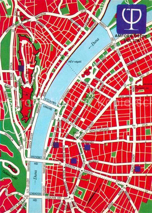 Budapest Amfora Üvert Boltok Stadtplan