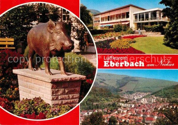 Eberbach Neckar Panorama Luftkurort Kurhaus Eber Skulpt