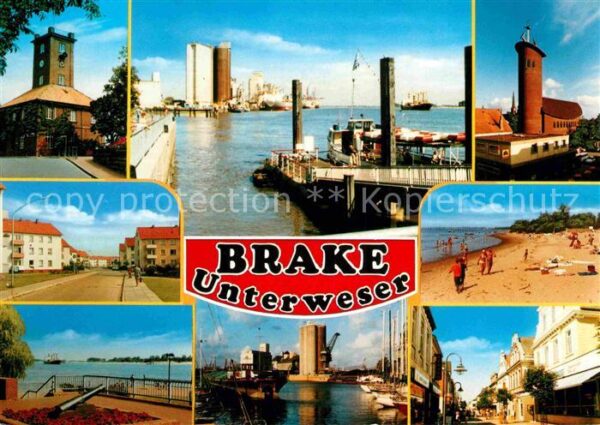 Brake Unterweser Schifffahrtsmuseum Hafen Strand Häuserp