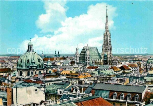 Wien Stadtbild mit Stefansdom Peterskirche