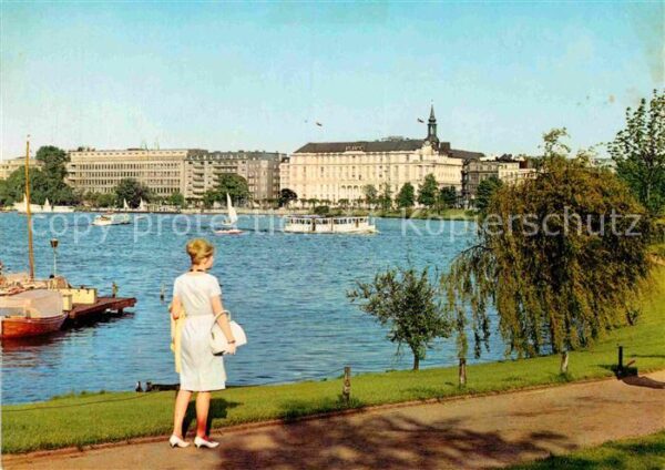 Hamburg Uferpromenade an der Aussenalster