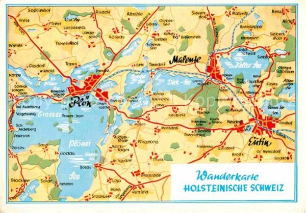 Ploen See Wanderkarte Holsteinische Schweiz Seenl