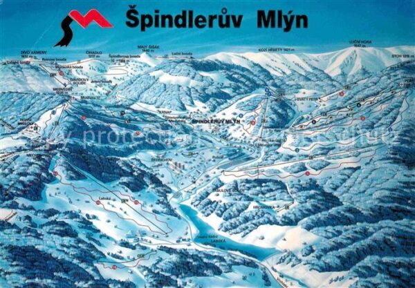 Spindleruv Mlyn Spindlermuehle und Umgebung Krkonose Riesengebirge aus