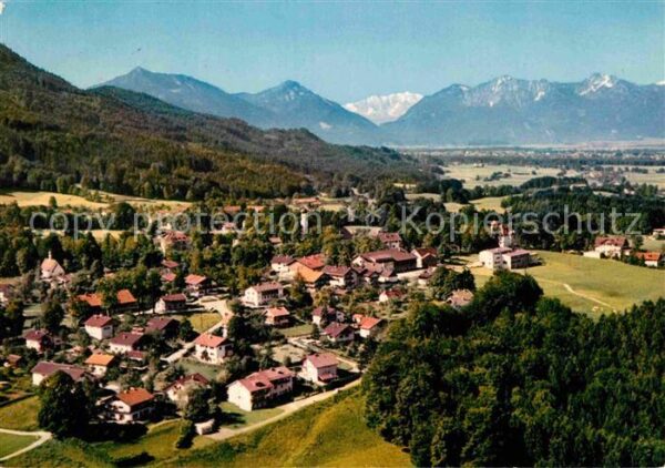 Bad Heilbrunn Gesamtansicht mit Alpenpanorama Flieger