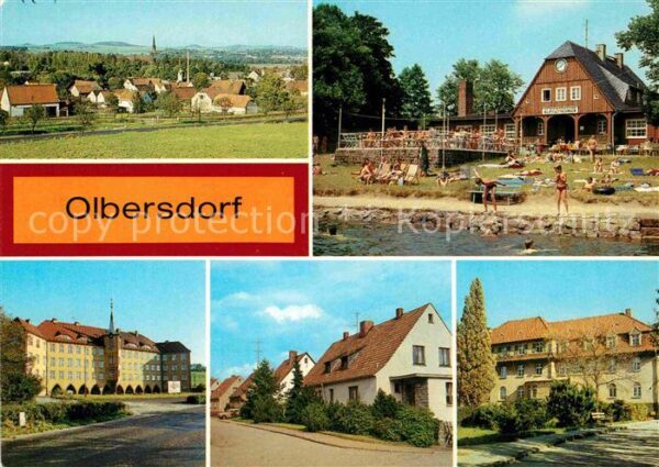 Olbersdorf Sachsen Teilansicht Freibad Polytechnische Ober