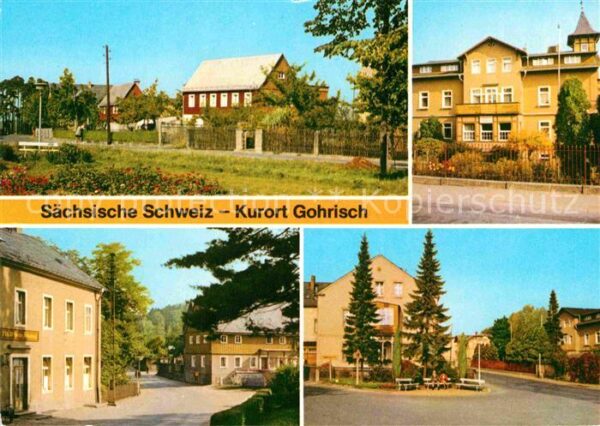 Gohrisch Partie am Dorfplatz Kurheim FDGB Heim E