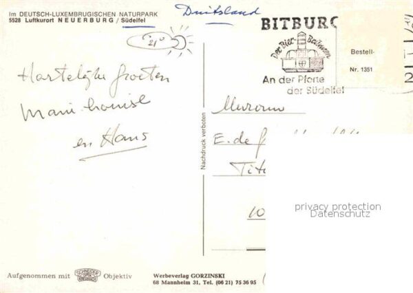 Neuerburg Eifel Teilansichten Luftkurort Deutsch Luxemb – Bild 2