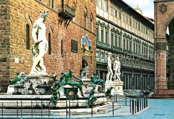 Firenze Florenz Piazza Signoria Fontana del Nettuno