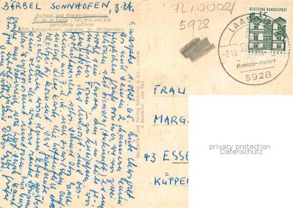 Laasphe Kurhaus Kneipp Sanatorium Dr de la Camp – Bild 2