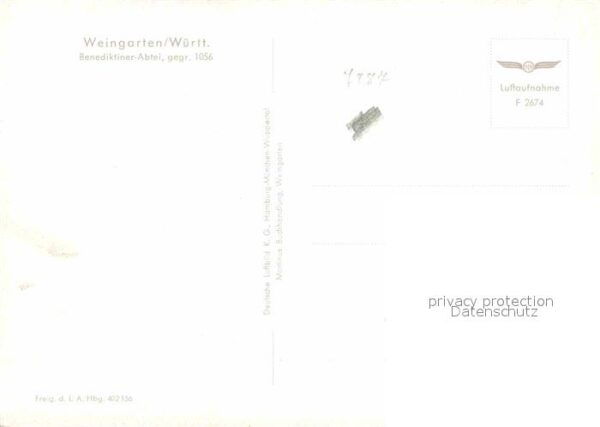 Weingarten Wuerttemberg Benediktiner Abtei 11. Jhdt. Fliegerauf – Bild 2