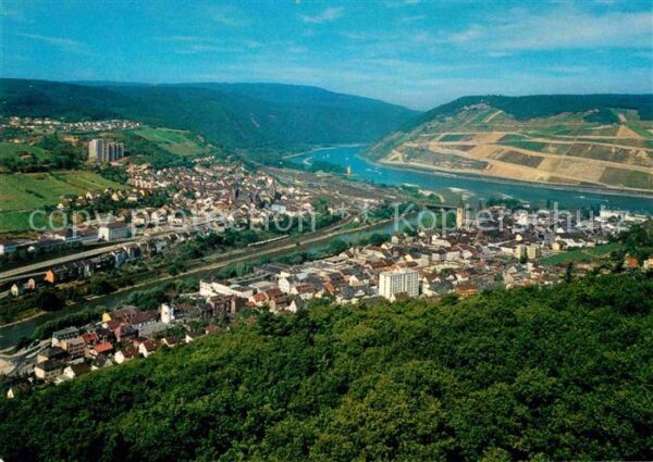 Bingen Rhein Nahemündung Fliegeraufnahme