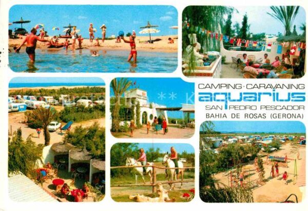 Rosas Costa Brava Cataluna Camping Caravaning Aquarius Strand Reit