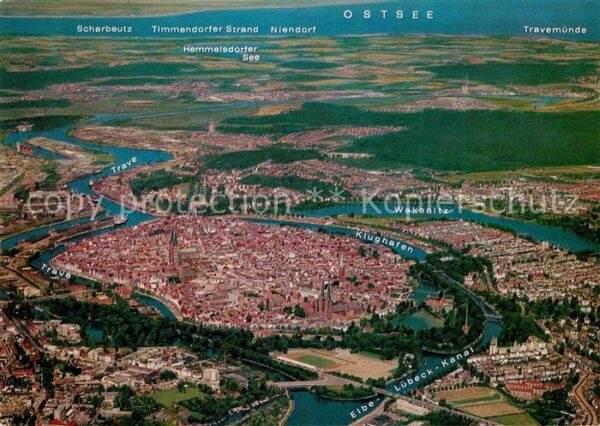 Luebeck Hansestadt Fliegeraufnahme