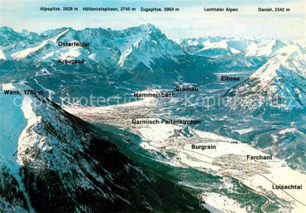 Garmisch-Partenkirchen Tal der Loisach Alpenpanorama im Winter