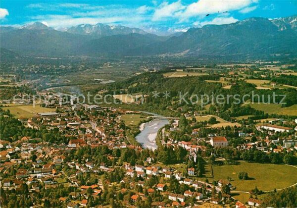 Bad Toelz Isartal Alpenpanorama Fliegeraufnahme