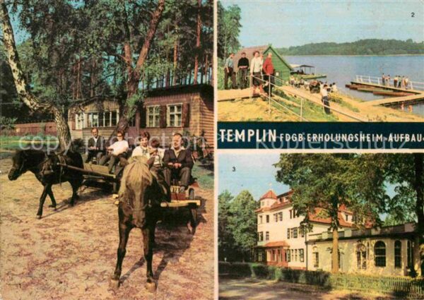 Templin FDGB Erholungsheim Aufbau Ponykutsche B