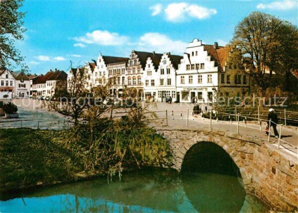 Friedrichstadt Eider Steinerne Brücke Giebelhäuser am Markt
