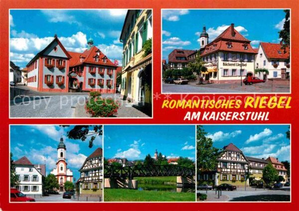 Riegel Kaiserstuhl Ortsmotive Bäckerei Fachwerkhaus Brücke