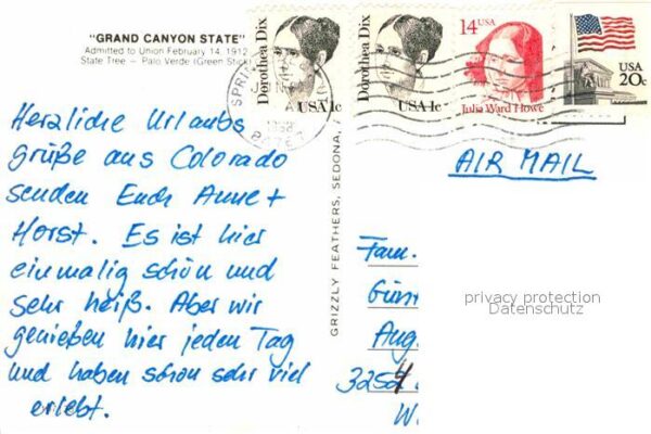Phoenix Arizona Grand Canyon State Arizona Map Landkart – Bild 2