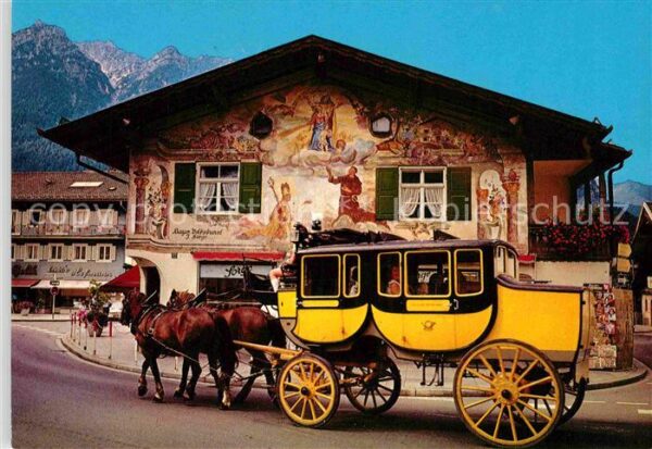 Postkutsche Garmisch-Partenkirchen Fresken Haus Kra