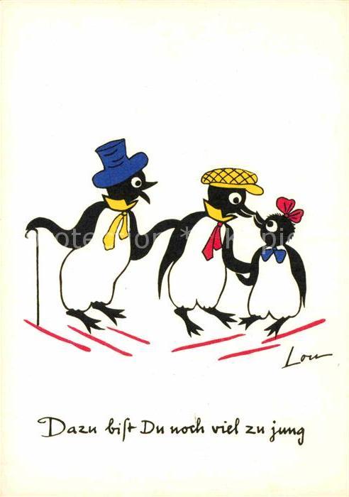 Pinguin Künstlerkarte Lou