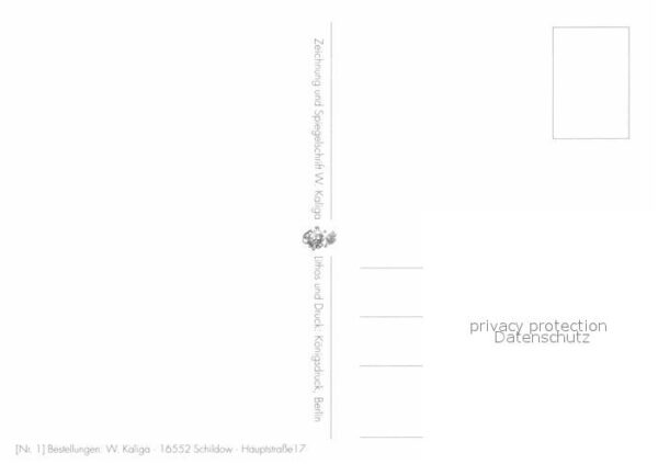 Kuenstlerkarte W. Kaliga Spiegelschrift Tierkarten – Bild 2