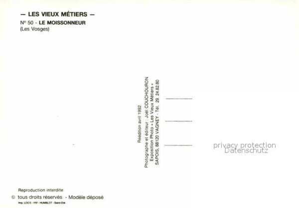 Landwirtschaft Erntearbeiter Moissonneur Vosges – Bild 2