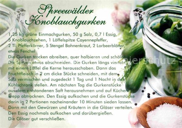 Lebensmittel Spreewälder Knoblauchgurken Rezept