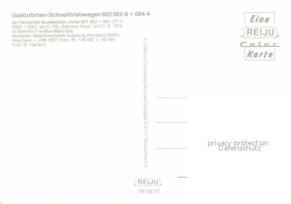 Eisenbahn Gasturbinen-Schnelltriebwagen 602002-8 – Bild 2
