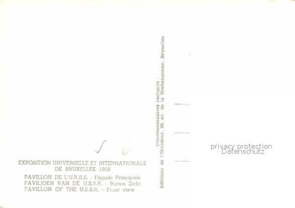 Exposition Universelle Bruxelles 1958 Pavillon de l'U.R.S.S. – Bild 2