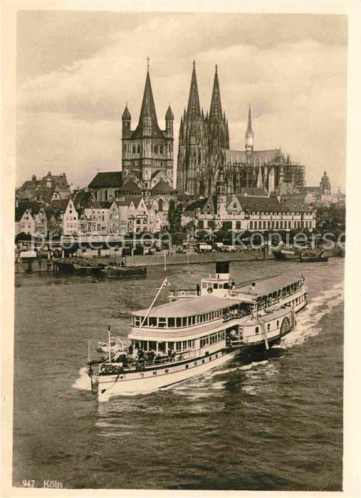 Dampfer Seitenrad Köln am Rhein Rheingoldserie HB Nr. 947