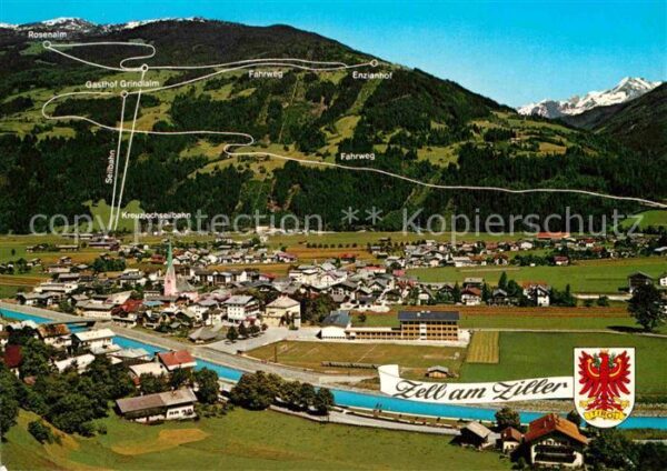 Zell Ziller Tirol Grindalm Panoramakarte