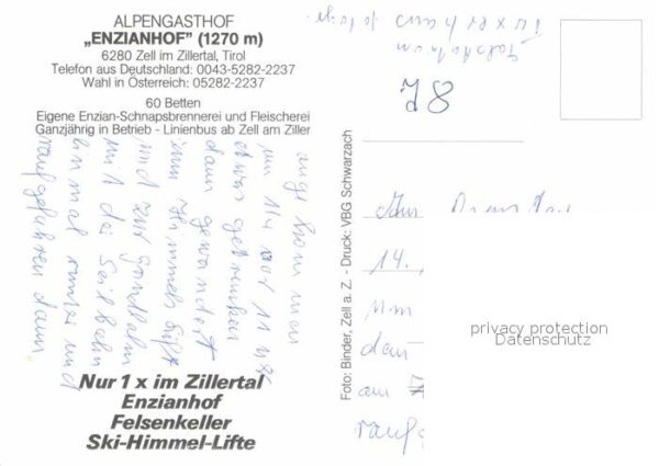 Zell Ziller Tirol Alpengasthof Enzianhof – Bild 2
