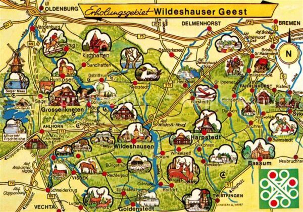 Oldenburg Holstein Wildeshauser Geest Panoramakarte