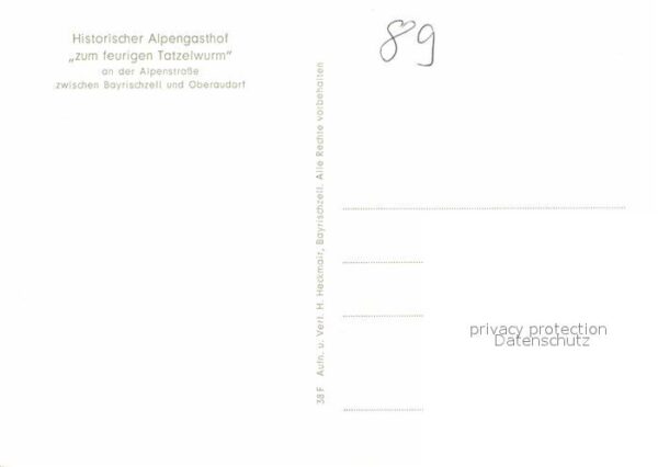 Bayrischzell Gasthaus zum feurigen Tatzelwurm Enzian – Bild 2
