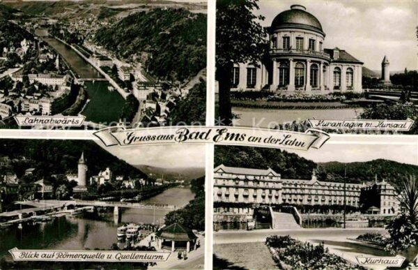 Bad Ems Fliegeraufnahme Lahnabwärts Kursaal Que