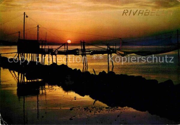 Rivabella Rimini Strand bei Sonnenuntergang