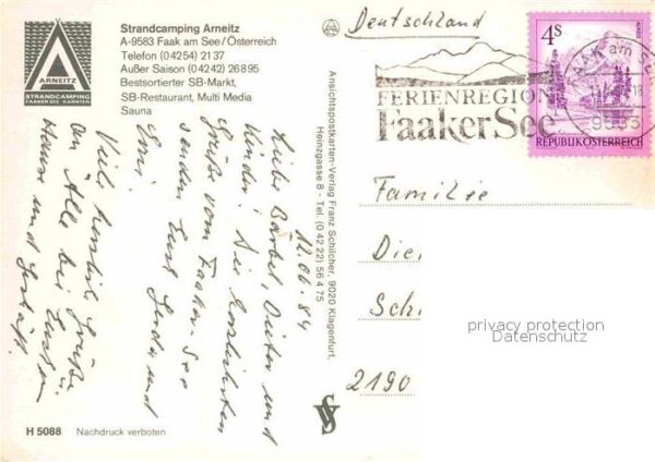 Faak am See Finkenstein Camping Arneitz – Bild 2