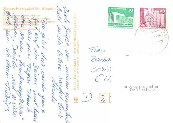 Heringsdorf Ostseebad Usedom Erholungsheime Neptun Einheit Guiseppe – Bild 2