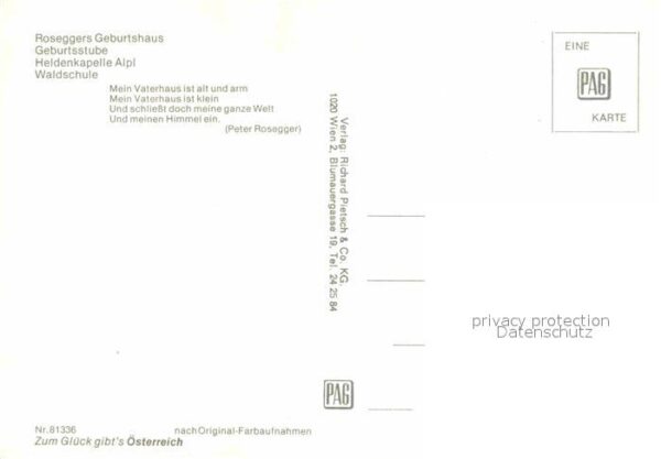 Oesterreich Peter Roseggers Waldheimat Geburtshaus – Bild 2