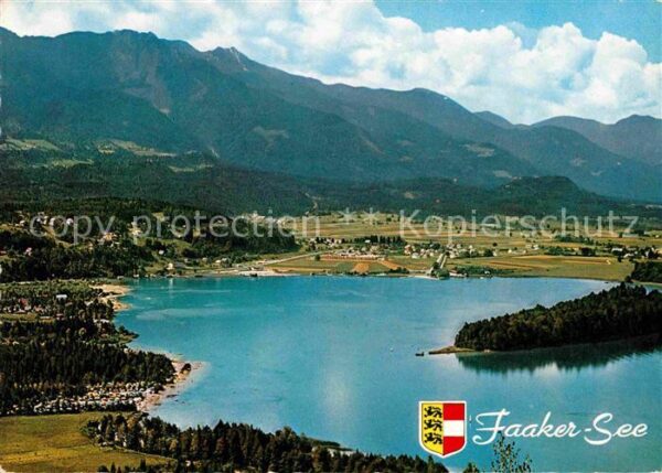 Faakersee Fliegeraufnahme Blick vom Tabor auf den