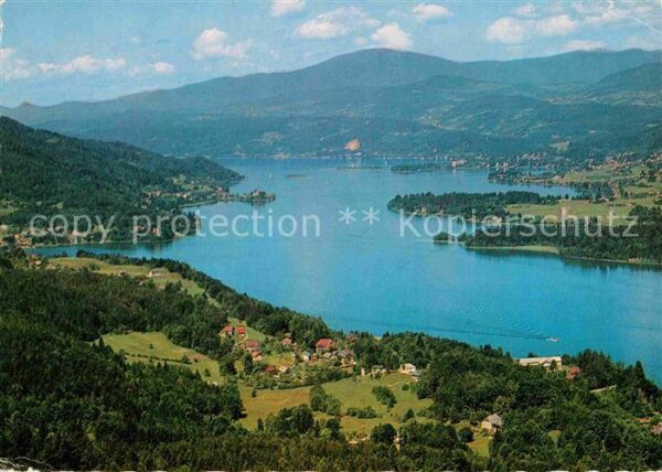 Sekirn Woerther See Fliegeraufnahme mit See
