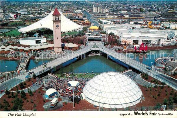 Spokane Washington Worlds Fair Fliegeraufnahme Couplet
