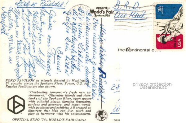 Spokane Washington Worlds Fair Fliegeraufnahme Couplet – Bild 2