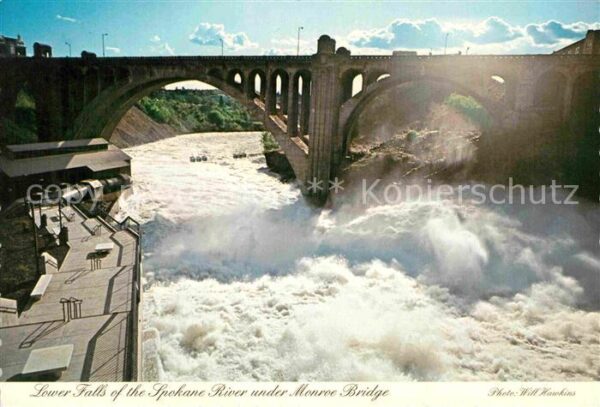 Spokane Washington Falls River and Monroe Bridge