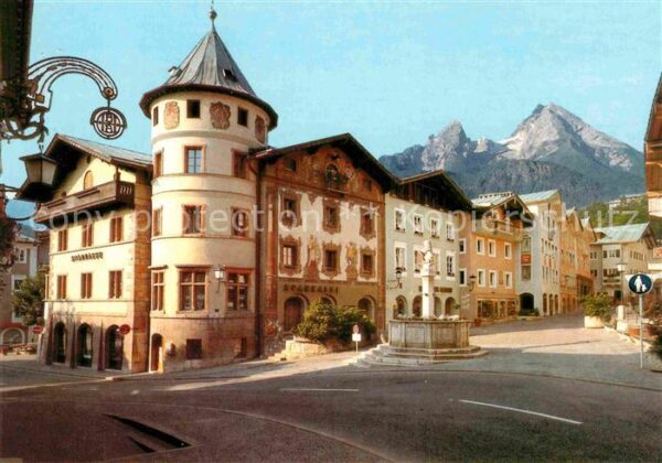 Berchtesgaden Marktplatz mit Watzmann