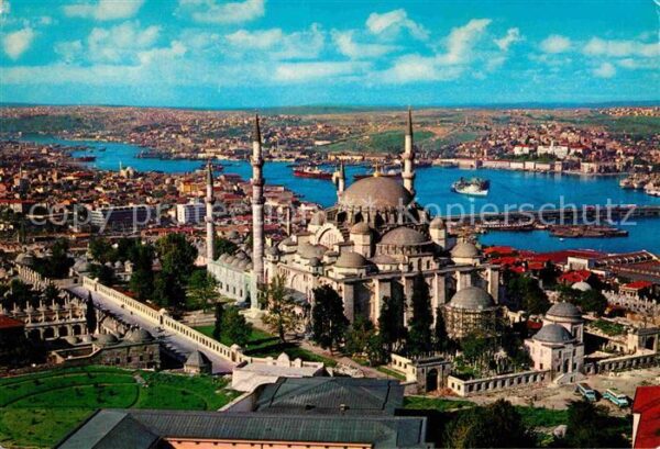 Istanbul Constantinopel Fliegeraufnahme Mosque Soliman and Gold