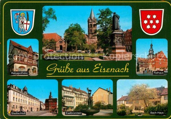 Eisenach Thueringen Ratsapotheke Lutherdenkmal  Bach-Haus E