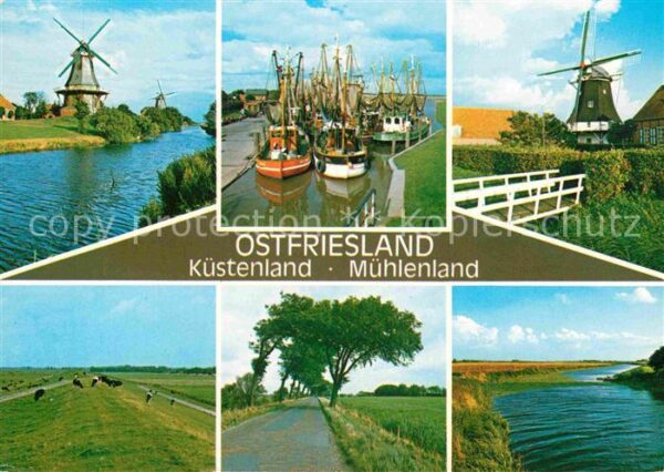 Ostfriesland Küste und Mühlen Hafen