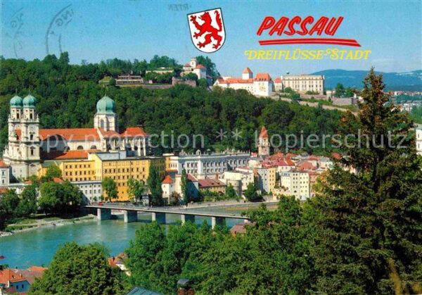 Passau Dreiflüssestadt mit Dom Oberhaus